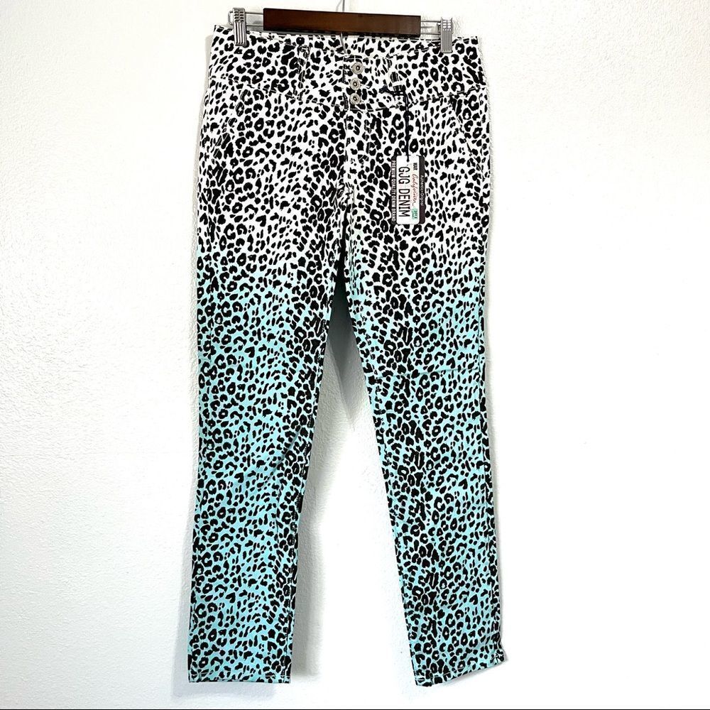 NEW GJG Juniors Leopard Print Cotton Denim Size 11